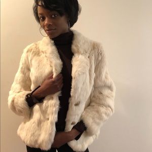Vintage Ivory Rabbit Coat
